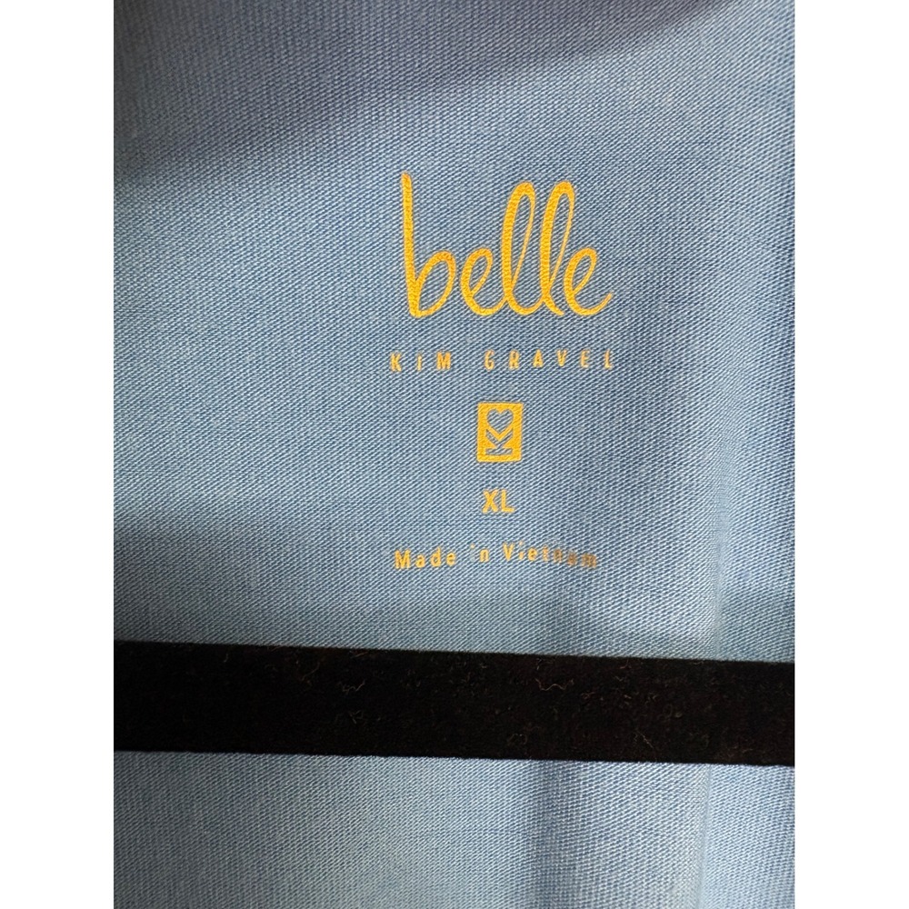 Belle by Kim Gravel Light blue V-Neck Short-sleeved t-shirt Women's Size XL - Picture 3 of 5